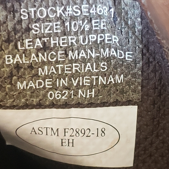 Justin Original Work Men Stampede Rugged Cowhide Work Square Toe SE4681/ 10.5 EE - Picture 14 of 17